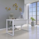 Ver imagem 1 de Mesa Madeira M150/60P25TUB 150cm Industrial Branco