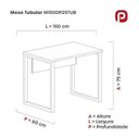 Ver imagem 4 de Mesa Madeira M150/60P25TUB 150cm Industrial Grafito Cinza