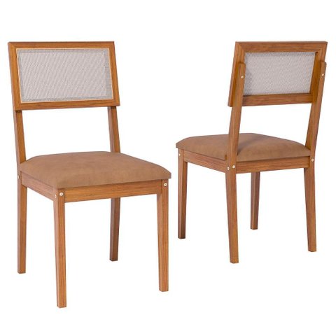 Cadeiras Jantar Madeira Maciça 2un Palmas Madeira/kaki
