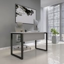 Ver imagem 1 de Mesa Madeira M150/60P25TUB 150cm Industrial Cinza e Preto