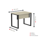 Ver imagem 4 de Escrivaninha M90/60P25TUB 90cm Industrial Nogueira Casablanca e Preto Bege