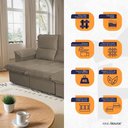 Ver imagem 4 de Sofá Retrátil Reclinável America 2,30m Suede Marrom Claro