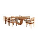 Ver imagem 2 de Conjunto Sala de Jantar Mesa 220cm Madeira Maciça Cristal 8 Cadeiras Bari