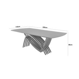Conjunto Sala de Jantar Mesa 220cm Madeira Maciça Zurick 8 Cadeiras Bari - 4
