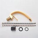 Ver imagem 6 de Torneira Banheiro Cascata Misturador Monocomando Aço Inox 304 Dourada Luxo - Brinovar