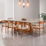 Conjunto de Mesa de Jantar Retangular em Madeira Maciça com Vidro e 8 Cadeiras Genova Monaco - 1