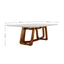 Ver imagem 3 de Conjunto de Mesa de Jantar Retangular em Madeira Maciça com Vidro e 8 Cadeiras Genova Monaco Yescasa