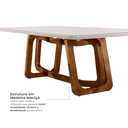 Ver mais imagens de Conjunto de Mesa de Jantar Retangular em Madeira Maciça com Vidro e 8 Cadeiras Genova Monaco Yescasa