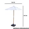 Ombrelone de Madeira Central sem Base:branco - 8