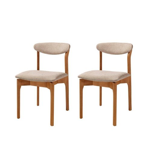 Kit 2 Cadeiras para Sala de Jantar Monaco Madeira Maciça Marrom/Imbuia