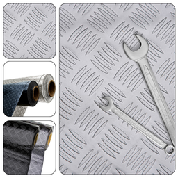 Piso Relevo Moeda 1mm Pvc Emborrachado Antiderrapante 1x1 Cor:busprata - 1