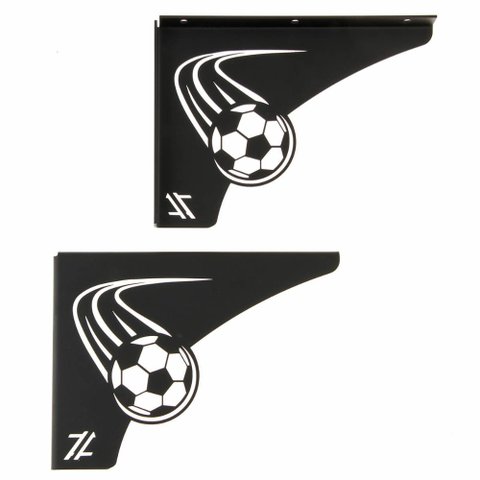 Par Mãos Francesas Pretas Decorativas 20cm Futebol Bola Rápida Aço