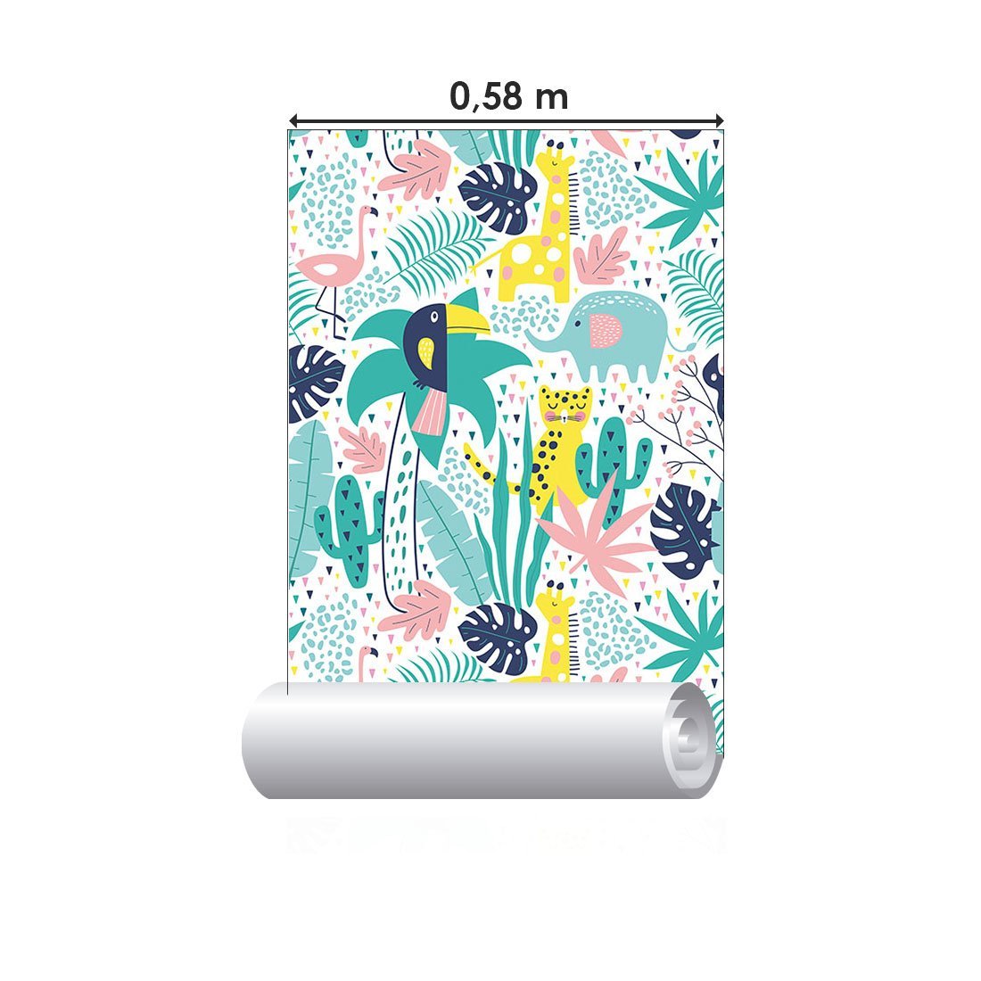 Papel De Parede Adesivo Infantil Floresta N017112 0,58X3M - 3