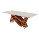 Ver imagem 2 de Mesa para Sala de Jantar Zurick 220cm Madeira Maciça Marrom/Imbuia/Laq. Off White