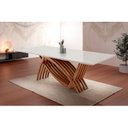 Ver imagem 1 de Mesa para Sala de Jantar Zurick 220cm Madeira Maciça Marrom/Imbuia/Laq. Off White