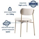 Ver imagem 4 de Kit 4 Cadeiras Sala de Jantar Tecido Linho Design Aço Carbono Lavinia Marrom/Champagne