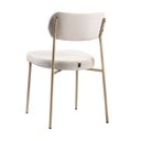 Ver imagem 5 de Kit 4 Cadeiras Sala de Jantar Tecido Linho Design Aço Carbono Lavinia Marrom/Champagne