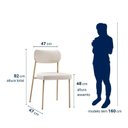 Ver imagem 3 de Kit 4 Cadeiras Sala de Jantar Tecido Linho Design Aço Carbono Lavinia Marrom/Champagne