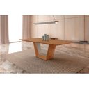 Ver imagem 1 de Mesa para Sala de Jantar Cristal 220cm Madeira Maciça Marrom/Cinamomo Imbuia/Laq. Champanhe