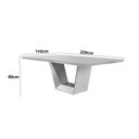 Ver imagem 3 de Mesa para Sala de Jantar Cristal 220cm Madeira Maciça Marrom/Cinamomo Imbuia/Laq. Champanhe
