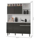 Ver imagem 3 de Kit Cozinha Compacta Alice 130cm com 6 Portas e 1 Gaveta Branco Cinza Escuro - Desk Design