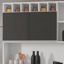 Ver imagem 2 de Kit Cozinha Compacta Alice 130cm com 6 Portas e 1 Gaveta Branco Cinza Escuro - Desk Design