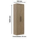 Ver imagem 4 de Guarda-Roupa em MDP 2 Portas Wood 54,4cm Marrom