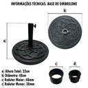 Ver imagem 2 de Base para Ombrelone Zaka – Concreto Revestido em Pvc Preto | 19 Kg • Ø 48 Cm