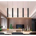 Ver imagem 1 de Lustre Pendente Industrial Tubo 40cm Cilíndrico Alumínio Preto MR11 sem Lâmpada