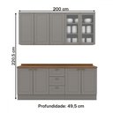 Ver imagem 4 de Cozinha Completa Americana 9 Portas 3 Gavetas com Vidro 100% Mdf Cinza - Henn