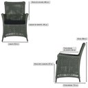 Ver imagem 3 de Jogo Sofá e 2 Poltronas de Área Igapó Alumínio Pintura Preta Corda Náutica Estofado 12 Trama