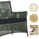 Ver imagem 4 de Jogo Sofá e 2 Poltronas de Área Igapó Alumínio Pintura Preta Corda Náutica Estofado 12 Trama