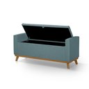 Ver imagem 2 de Banco Recamier Baú para Quarto Casal 100cm Linho com Base de Madeira Sofatec