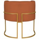 Ver imagem 7 de Kit 2 Poltronas Dália Luxo Moderna Estofada Design Sofisticado com Base de Ferro Dourado Suede