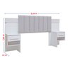 Cabeceira Casal 140cm Ripada 100% Mdf Estofada Isis com 02 Mesas de Cabeceira Espresso Móveis - 4