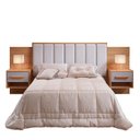 Ver imagem 4 de Cabeceira Casal 140cm Ripada 100% MDF Estofada Isis com 02 Mesas de Cabeceira Espresso Móveis Marrom