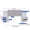 Ver imagem 4 de Cabeceira Casal 140cm Ripada 100% MDF Estofada Isis com 02 Mesas de Cabeceira Espresso Móveis Marrom
