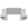 Cabeceira Casal 140cm Ripada 100% Mdf Estofada Isis com 02 Mesas de Cabeceira Espresso Móveis - 2