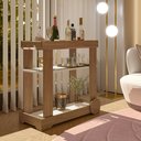 Ver imagem 1 de Carrinho Bar com Rodizios com Fita Metalizada Rose