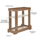 Ver imagem 4 de Carrinho Bar com Rodizios com Fita Metalizada Rose