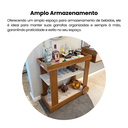 Ver mais imagens de Carrinho Bar com Rodizios com Fita Metalizada Rose Marrom/Cinamomo/Off White
