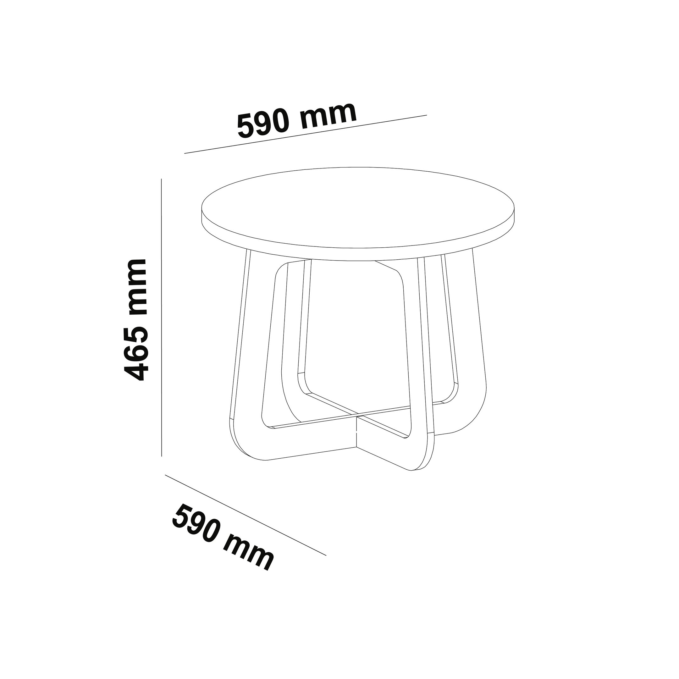 Mesa de Centro Redonda 59cm 100% Mdf Jasmin - 4