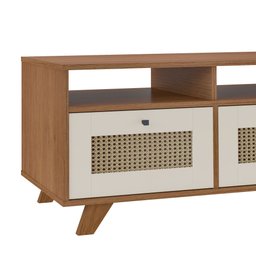 Mesa de Centro 2 Gavetas e Detalhe em Impressão Palha Trama - 19