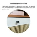 Ver imagem 6 de Mesa de Centro 2 Gavetas e Detalhe em Impressão Palha Trama Marrom 100% MDF
