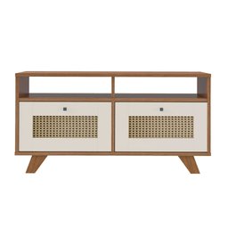 Mesa de Centro 2 Gavetas e Detalhe em Impressão Palha Trama - 17