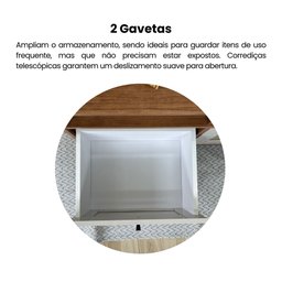 Mesa de Centro 2 Gavetas e Detalhe em Impressão Palha Trama - 8