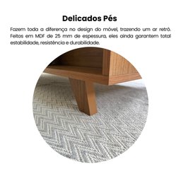 Mesa de Centro 2 Gavetas e Detalhe em Impressão Palha Trama - 7
