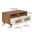 Ver imagem 5 de Mesa de Centro 2 Gavetas e Detalhe em Impressão Palha Trama Marrom 100% MDF