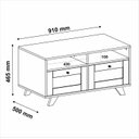 Ver imagem 4 de Mesa de Centro 2 Gavetas e Detalhe em Impressão Palha Trama