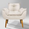 Poltrona Aconchegante Suede Bege Pés Palitos - Belliv Decor - 2